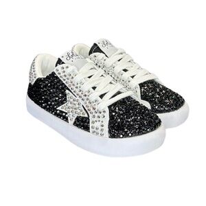 Lola + The Boys Black and Silver Star Sneakers
